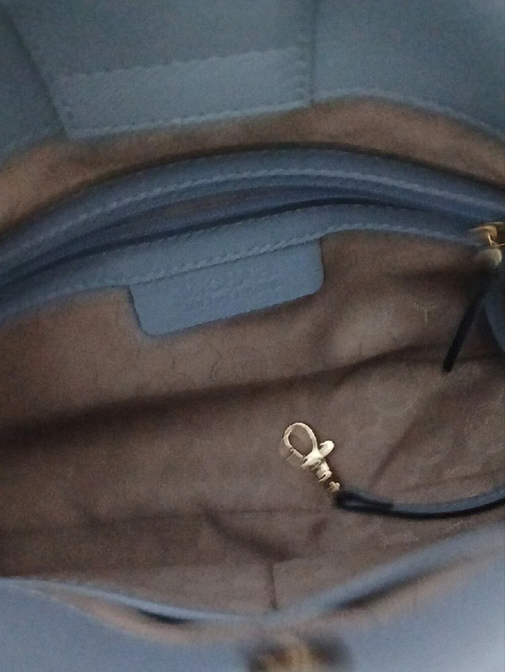 Michael Kors Powder Blue Leather Satchel with Gold Hardware